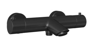 Смеситель для ванны Paini Cox 78PZ111TH с термостатом чёрный матовый